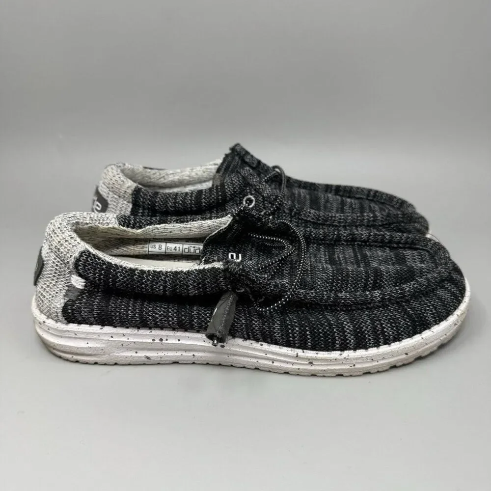Hey Dude Mens Wally Stretch Meteorite Shoes Size 8 110383264
